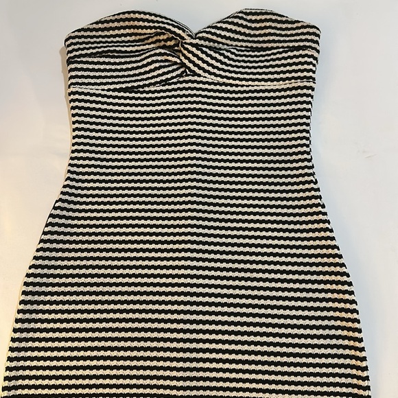 NWOT Misguided Strapless Bodycon Maxi Dress in Black and White Size S - Picture 8 of 12